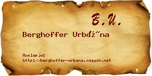 Berghoffer Urbána névjegykártya